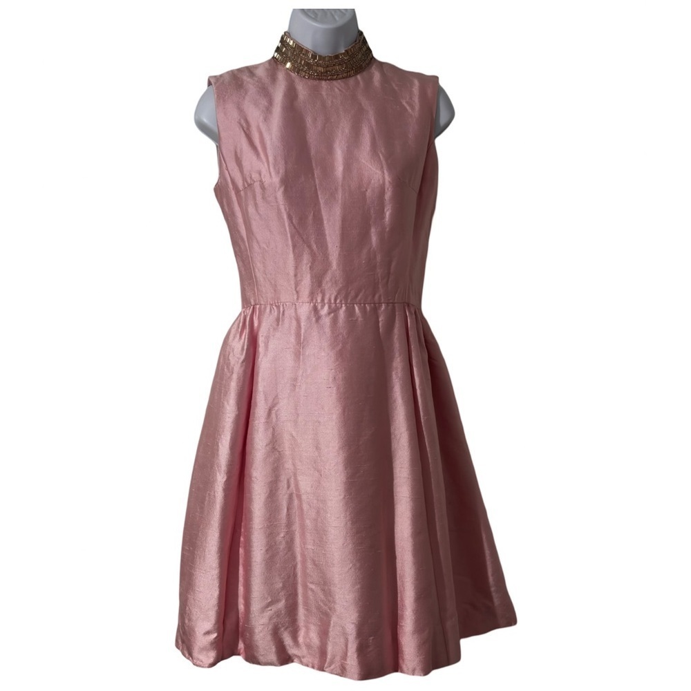 1950’s glass beaded dress in pink